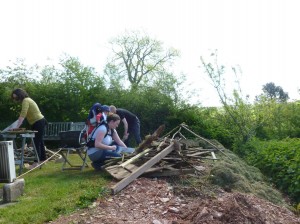 Cutting wood for the fire