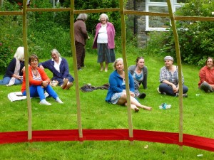 Wood Sisters  sit back to admire the frame