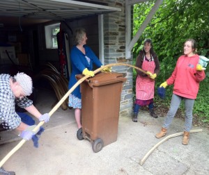 Oiling the poles