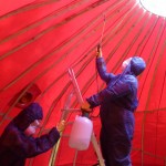 Fireproofing the tent - Sarah and Sam