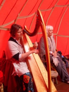 Abigail on the harp